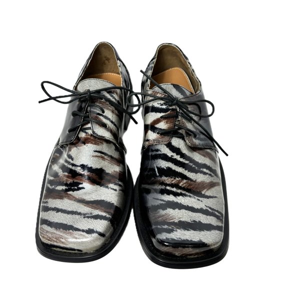 Vintage Zebra Zoot  Silver Brwn/Blk   Oxford Formal Dress Shoe Rare OOAK NWOT - Picture 7 of 12